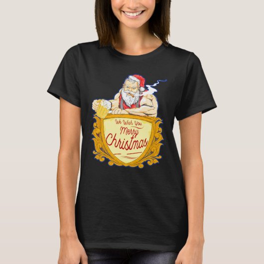 We Wish you Merry Christmas costumes Santa Claus T-shirt (Voorkant)