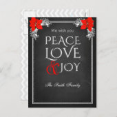 We wish you peace love & joy feestdagenkaart (Voorkant / Achterkant)