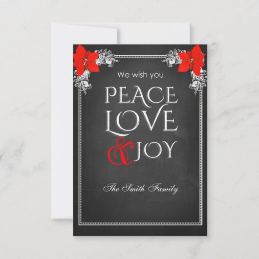 We wish you peace love & joy kaart (Voorkant)