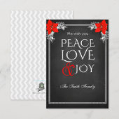 We wish you peace love & joy kaart (Voorkant / Achterkant)