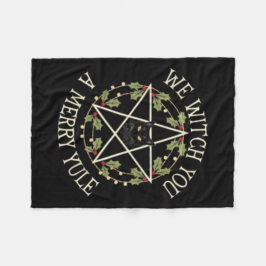 We Witch You A Merry Yule Winter Solstice Christma Fleece Deken (Voorkant (Horizontaal))