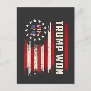We Won TRUMP INAUGURATIE Amerikaanse Vlag Briefkaart