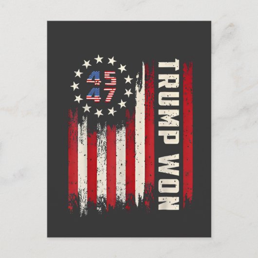 We Won TRUMP INAUGURATIE Amerikaanse vlag  Briefkaart (Voorkant)