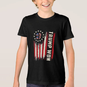 We Won TRUMP INAUGURATIE Amerikaanse Vlag Tri-Blend Shirt