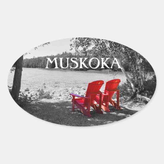 We wonen in Muskoka en Canada Ovale Sticker (Voorkant)