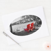 We wonen in Muskoka en Canada Ovale Sticker (Envelop)
