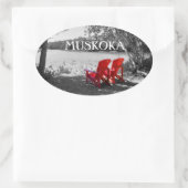 We wonen in Muskoka en Canada Ovale Sticker (Tas)