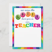 we wonnen de Lotto met jou als onze leraar cadeau Kaart (Voorkant)