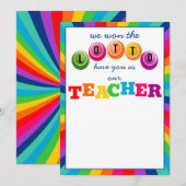 we wonnen de Lotto met jou als onze leraar cadeau Kaart (Voorkant / Achterkant)