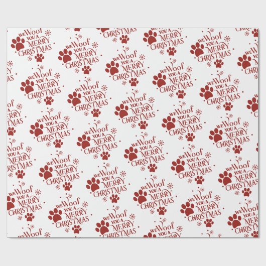 We Woof jullie een Prettig Kerstfeest Cadeaupapier (Vlak)