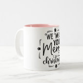 we woof you a merry christmas tweekleurige koffiemok (Voorkant links)