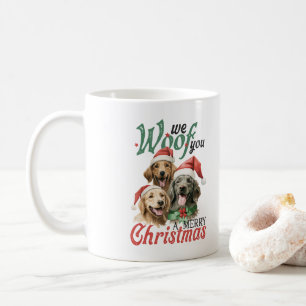 We Woof You A Merry Christmas  Typography Koffiemok
