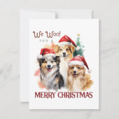We Woof You Een Vrolijke Kerst Vlakke Kaart (Voorkant)