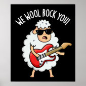 We Wool Rock You Funny Sheep Pun Dark BG Poster (Voorkant)