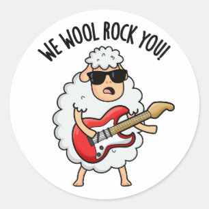 We Wool Rock You Funny Sheep Pun Ronde Sticker
