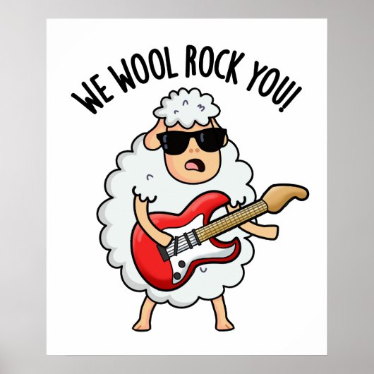 We Wool Rock You Grappige Schaap Stomme Spelling Poster (Voorkant)
