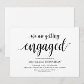 We worden betrokken, Engagement Party nodigt uit Kaart (Voorkant / Achterkant)