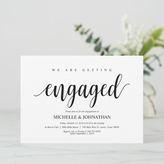 We worden betrokken, Engagement Party nodigt uit Kaart (Staand voorkant)