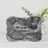 WE WORDEN GESLAGEN!!! HUWELIJKSUITNODIGING KAART (Staand voorkant)