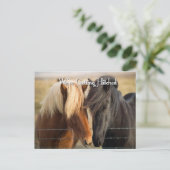 We worden getikt (twee paarden) uitnodiging briefkaart (Staand voorkant)