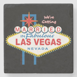 We worden getrouwd in Las Vegas Stenen Onderzetter