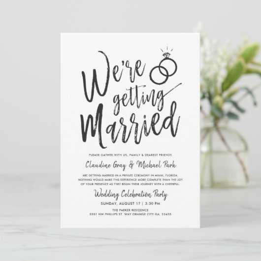We worden getrouwd | Weddenschap na uitnodiging (Staand voorkant)