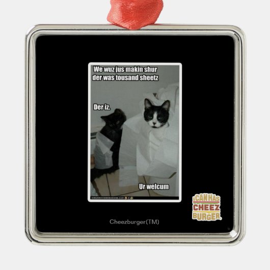 We wuz jus makin sur metalen ornament (Voorkant)