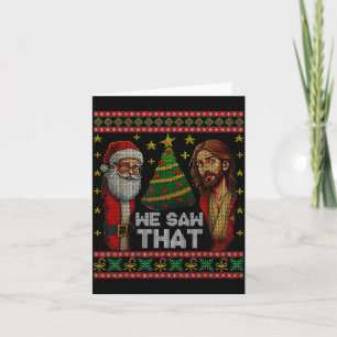 We Zagen Dat Jezus En Kerstman Christelijke Lelijk Kaart