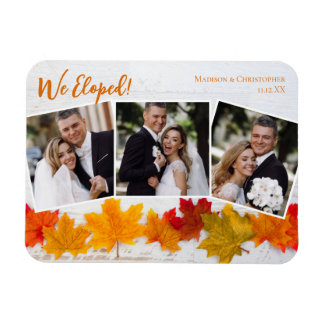 We zagen Herfst Leaf Wedding Announding Foto Magneet