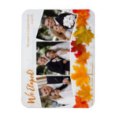We zagen Herfst Leaf Wedding Announding Foto Magneet (Verticaal)
