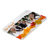We zagen Herfst Leaf Wedding Announding Foto Magneet (Linkerzijde)