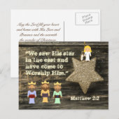 We zagen zijn Star, bijbelse kerstBriefkaart Feestdagenkaart (Voorkant / Achterkant)