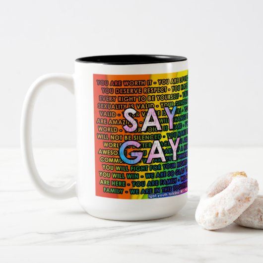 We zeggen GAY Two-Tone Coffee Mok (Met donut)