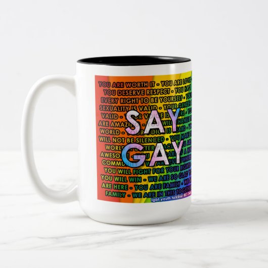 We zeggen GAY Two-Tone Coffee Mok (Links)