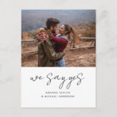 We zeggen ja moderne eenvoudige aankondiging van V Briefkaart (Voorkant)