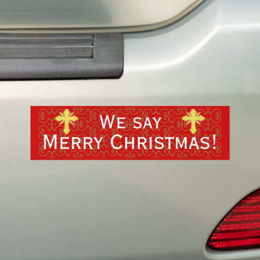 We zeggen Merry Kerstmis Bumpersticker (Op auto)