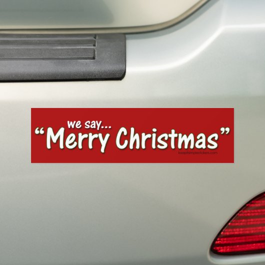 We zeggen vrolijk kerstfeest bumpersticker (Op auto)
