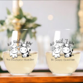 We zeiden dat ik moo Koe thema bruiloft Wijnglas Zonder Voet