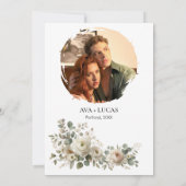 We zeiden ja Blush & Dusty Roos Floral Wedding Kaart (Achterkant)