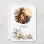 We zeiden ja Blush & Gold Bloemen bruiloft uitnodi Kaart (Achterkant)