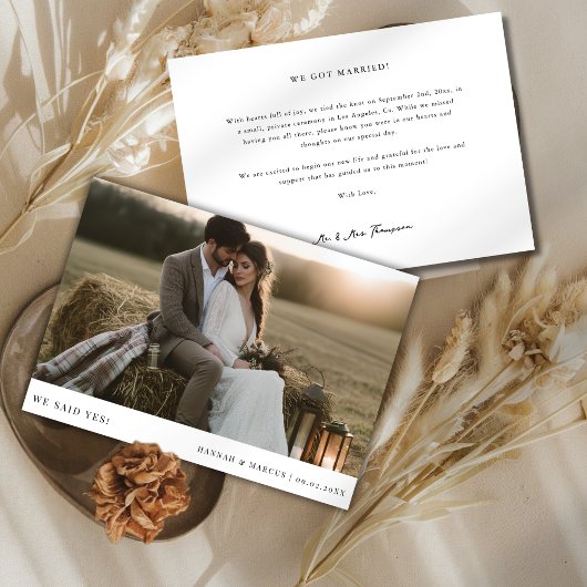 We zeiden ja Boho budget trouwfoto virtueel Aankondiging