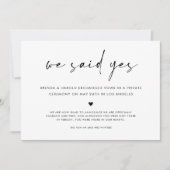 We zeiden ja eenvoudige bruiloft aankondiging (Voorkant)