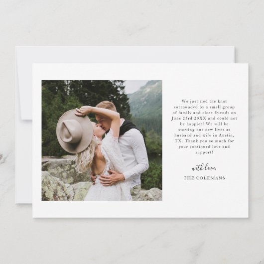 We zeiden Ja  Elegantie Bruiloft Multi Foto Aankondiging (Achterkant)