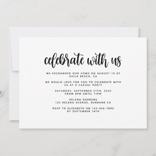 We zeiden ja Elopement Party Aankondiging (Achterkant)