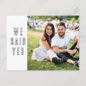 We zeiden Ja Foto Bruiloft Save the Date Briefkaar Aankondigingskaart (Voorkant)