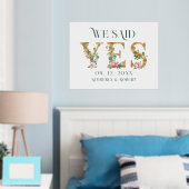 We zeiden ja Gold Letter roze bloemen Folie Afdrukken (Insitu (Slaapkamer))