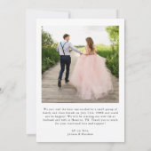 We zeiden ja Heart Modern Script Weduwfoto Aankondiging (Achterkant)