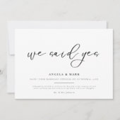 We zeiden ja huwelijksaankondiging Kaart Verloving (Voorkant)