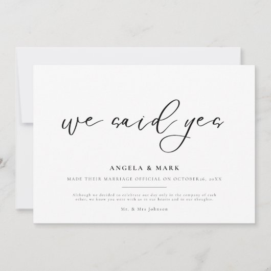 We zeiden ja huwelijksaankondiging Kaart Verloving (Voorkant)