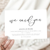 We zeiden ja huwelijksaankondiging Kaart Verloving